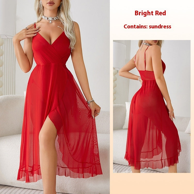 Sexy V-neck Backless Sleeveless Sling Dress