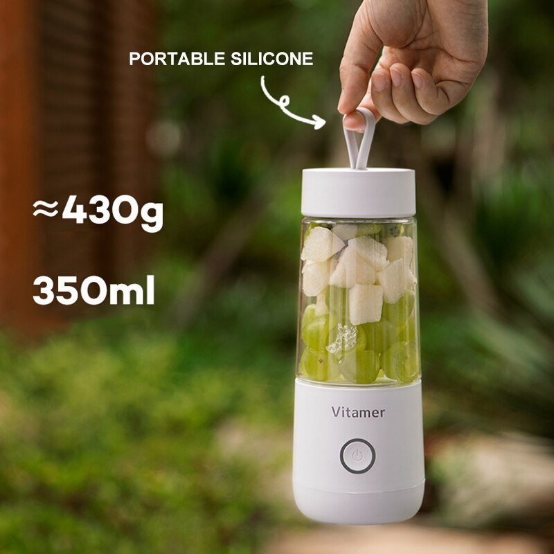 350ml Portable Blender Juicer Electric USB Rechargeable Mixer Smoothie Slushy Cup