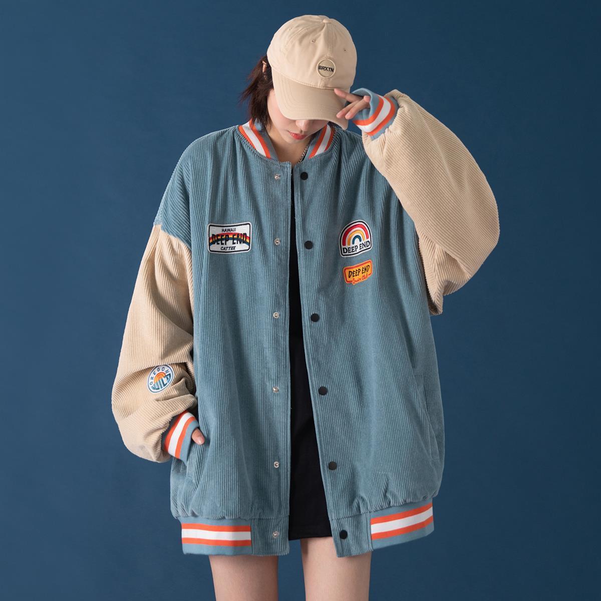 Corduroy baseball jacket