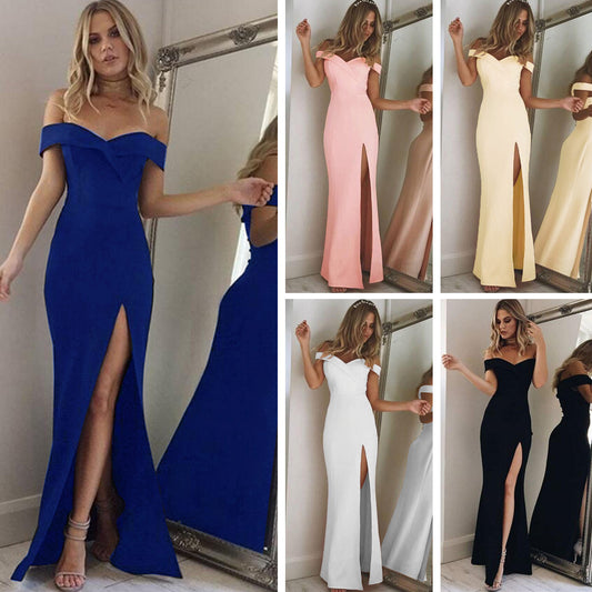 2021EBAY Fall Explosion Simple Strapless Split Dress and Long Skirt Promotion