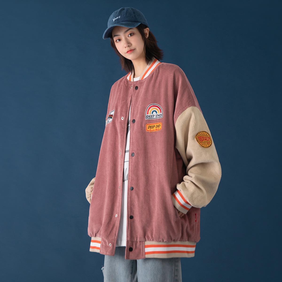 Corduroy baseball jacket