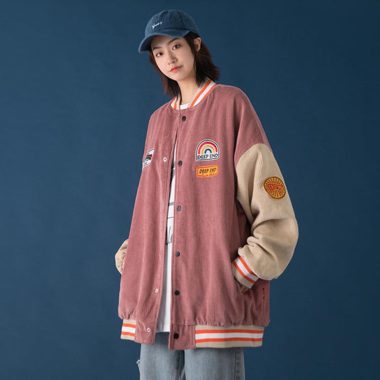 Corduroy baseball jacket